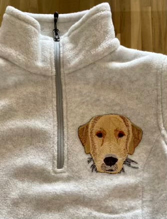 Custom Pet Embroidered Patch Quarter Zipper