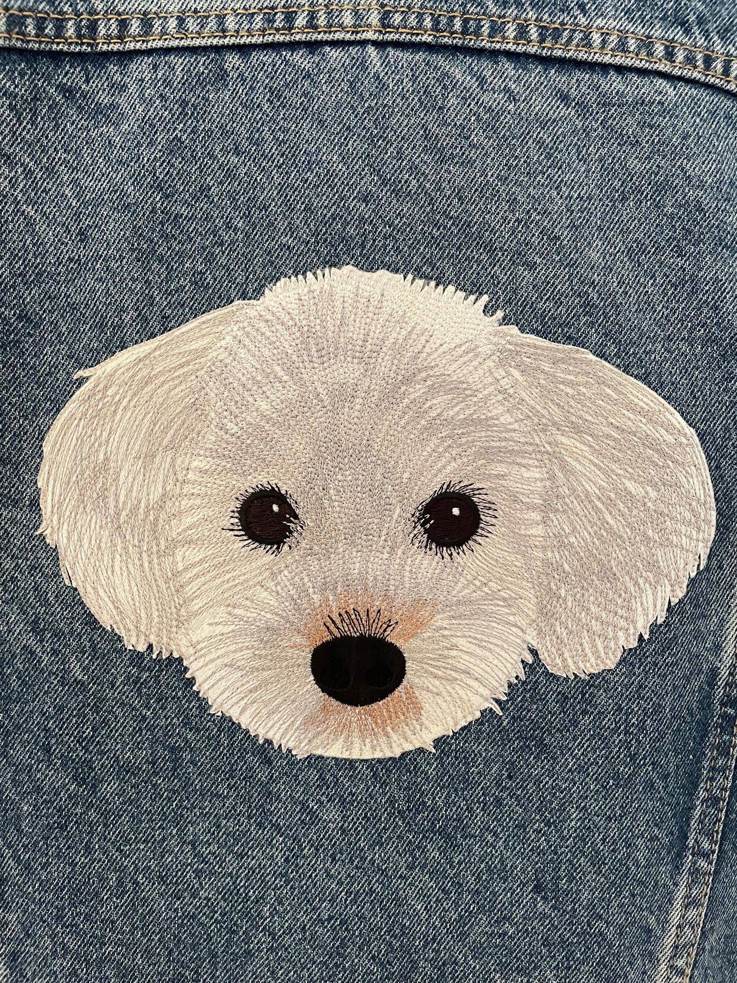 Custom Pet Embroidered Patch Denim Jacket