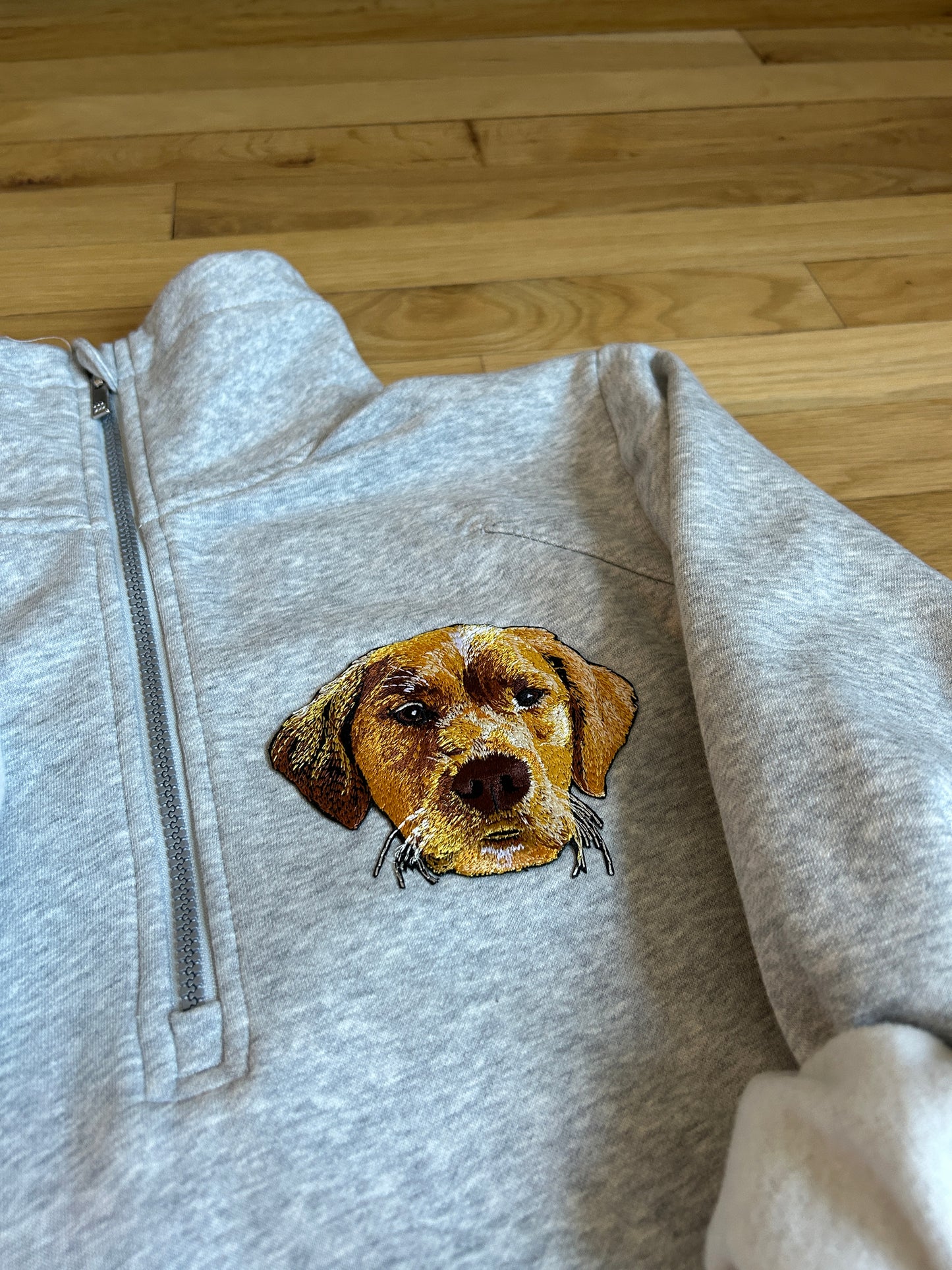 Custom Pet Embroidered Patch Quarter Zipper