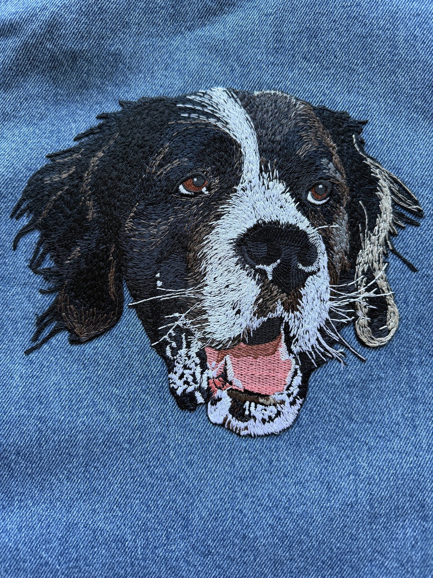 Custom Pet Embroidered Patch Denim Jacket