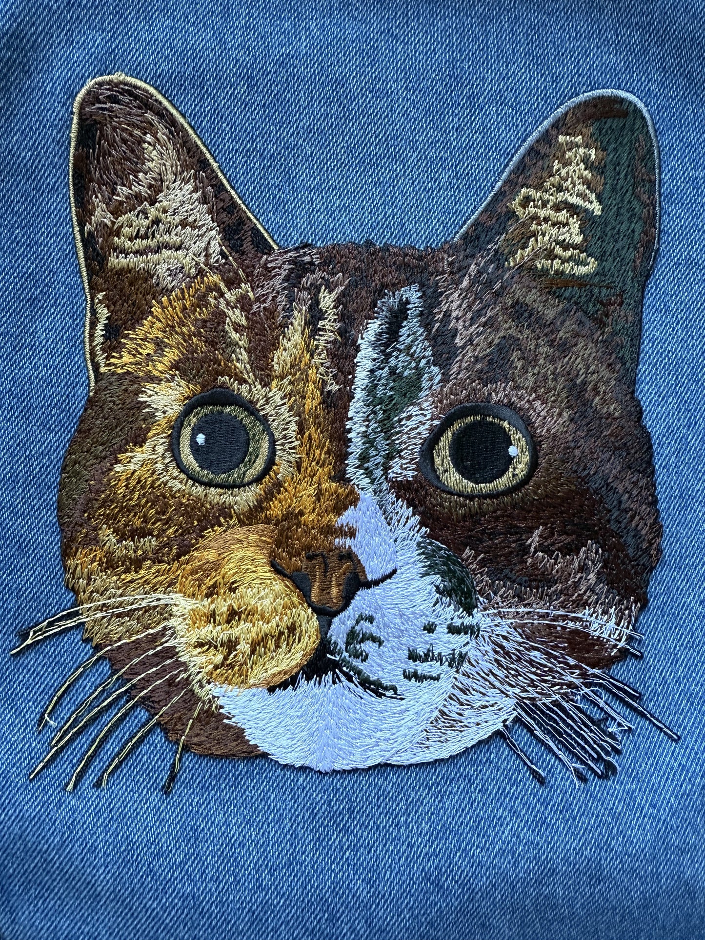 Custom Pet Embroidered Patch Denim Jacket
