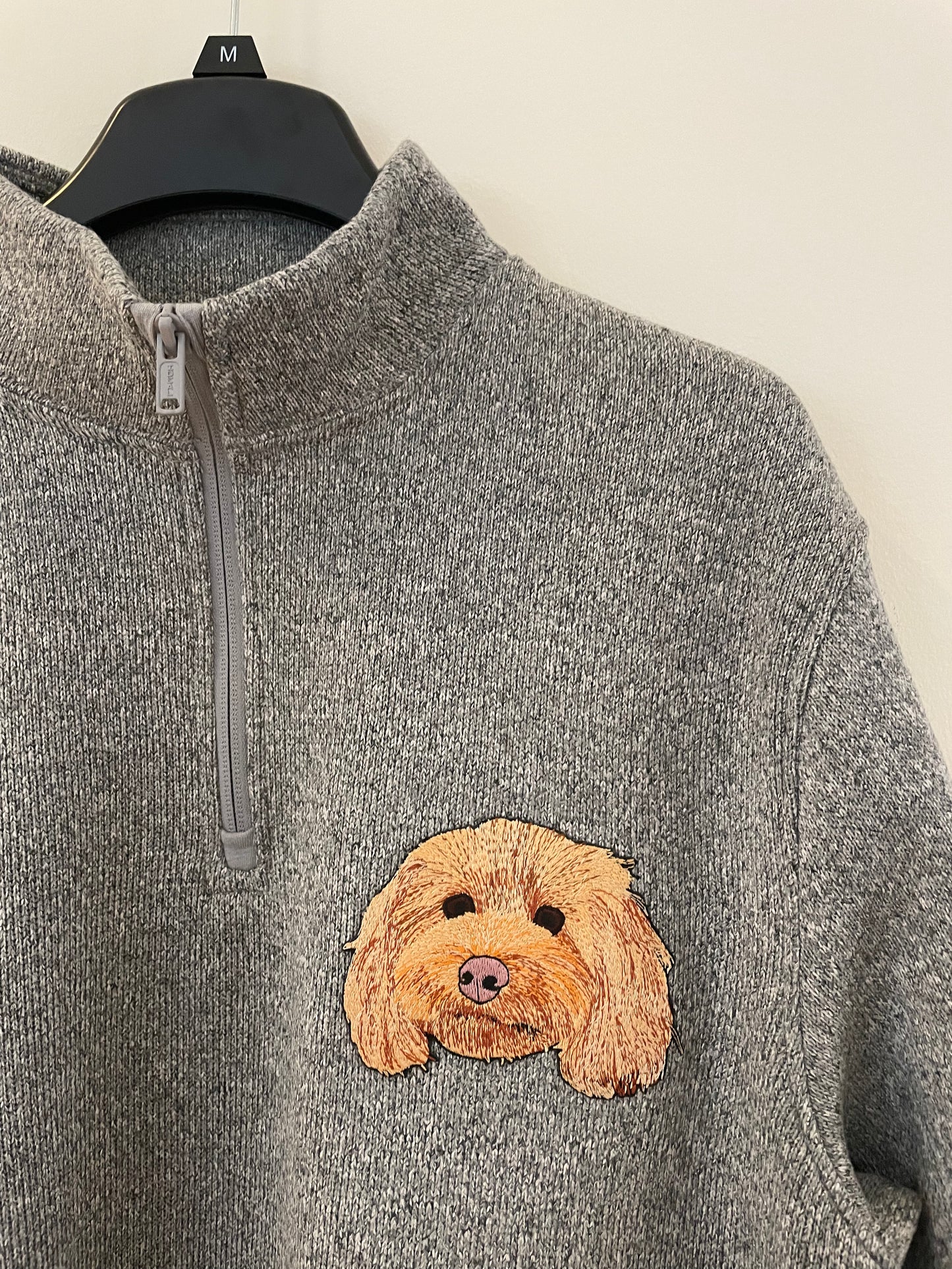 Custom Pet Embroidered Patch Quarter Zipper