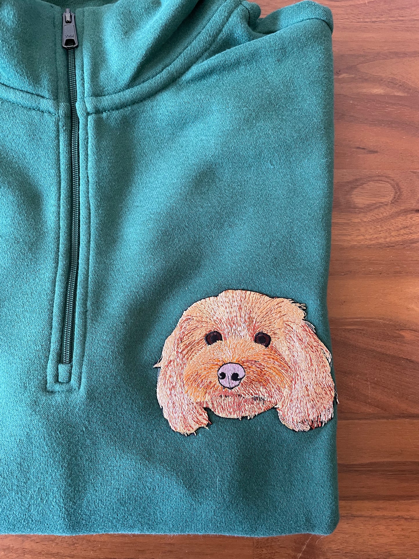 Custom Pet Embroidered Patch Quarter Zipper