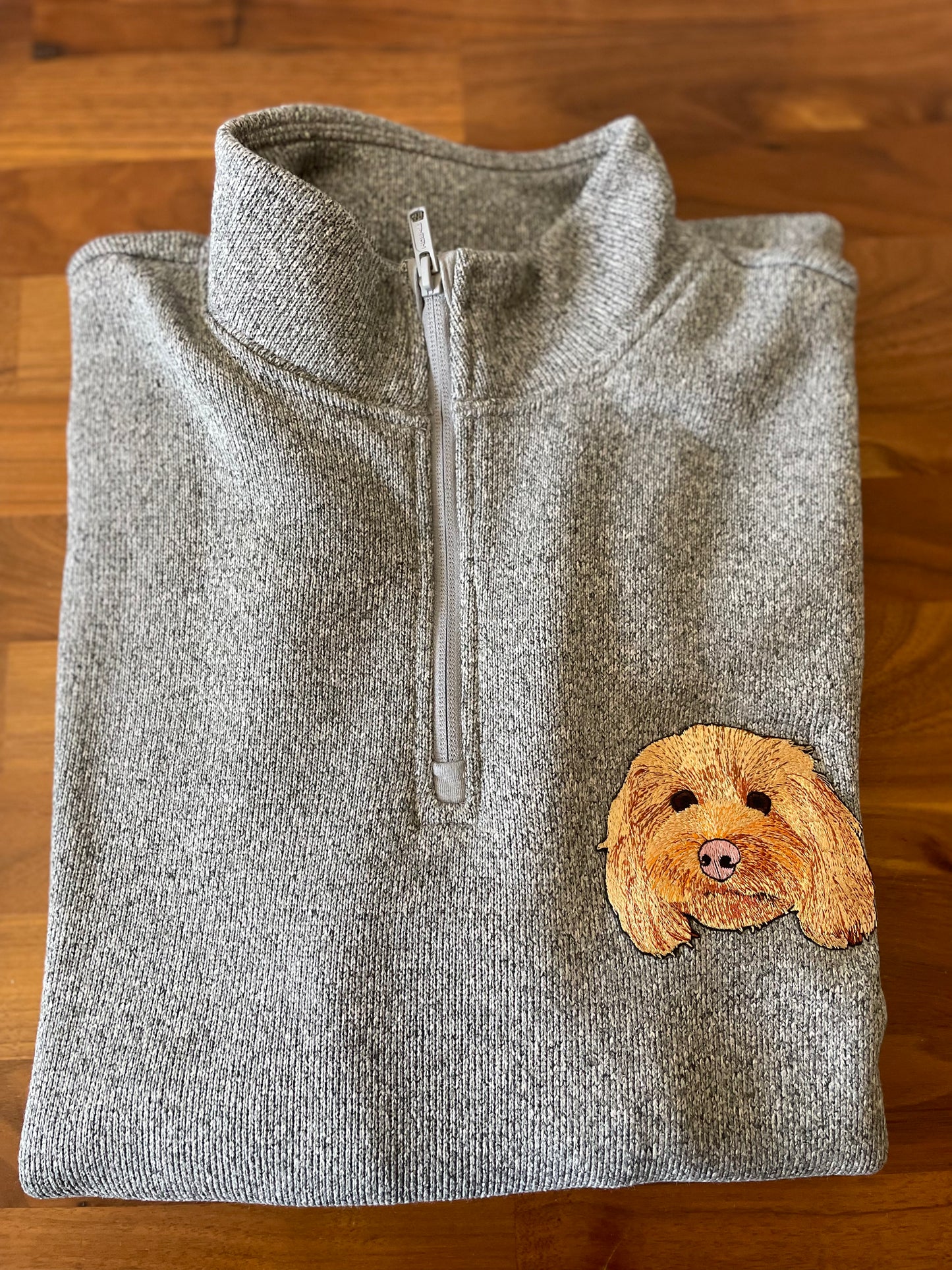 Custom Pet Embroidered Patch Quarter Zipper