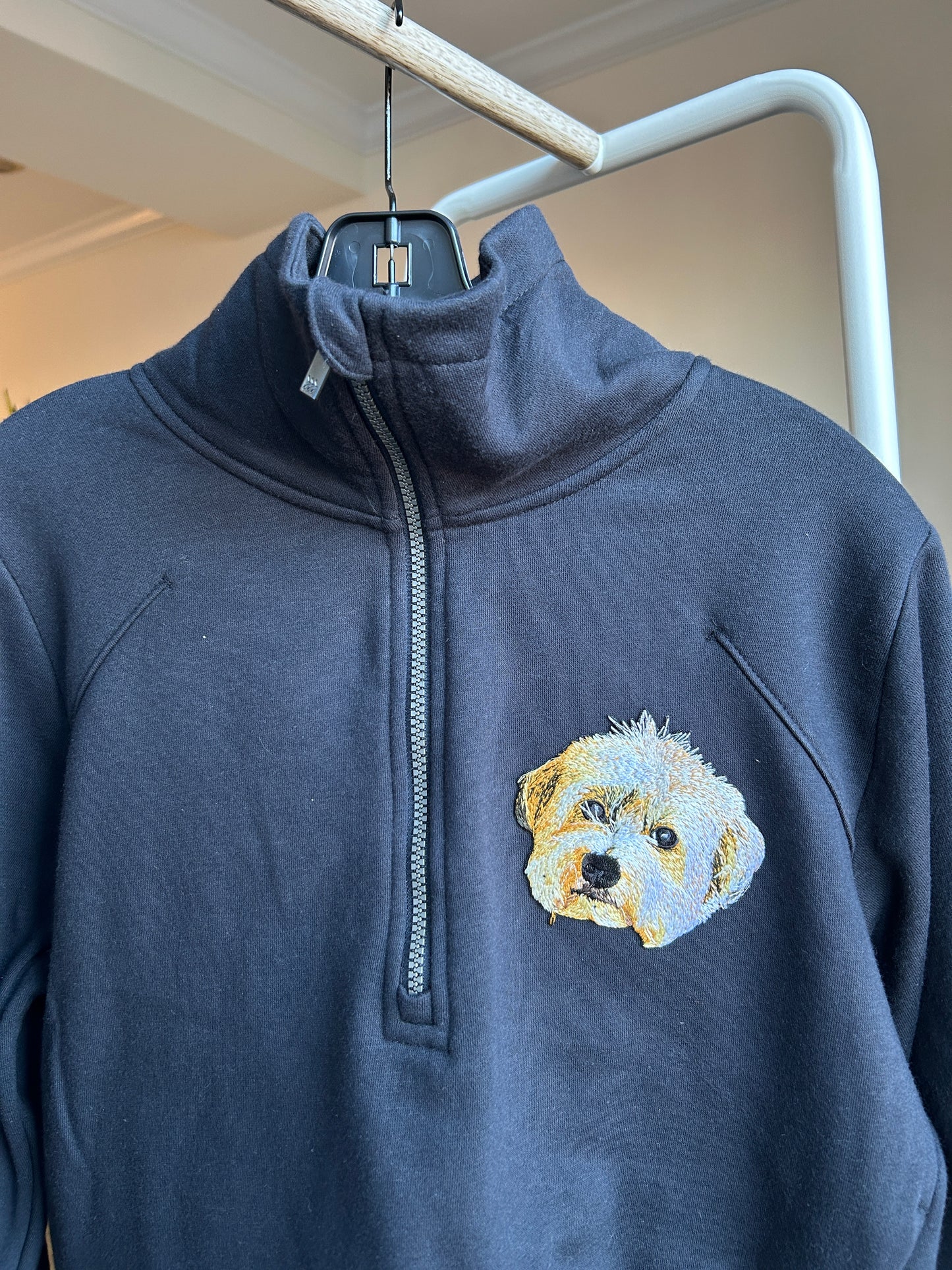 Custom Pet Embroidered Patch Quarter Zipper