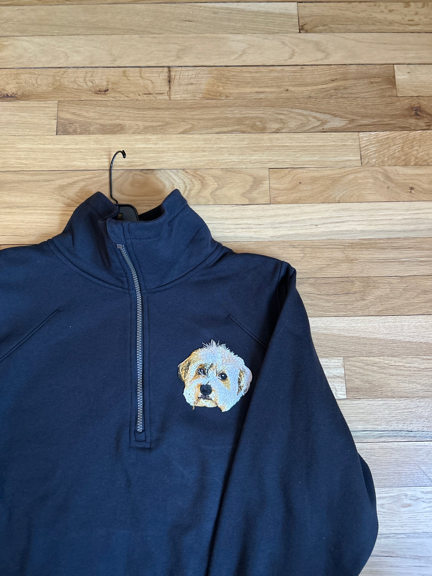 Custom Pet Embroidered Patch Quarter Zipper