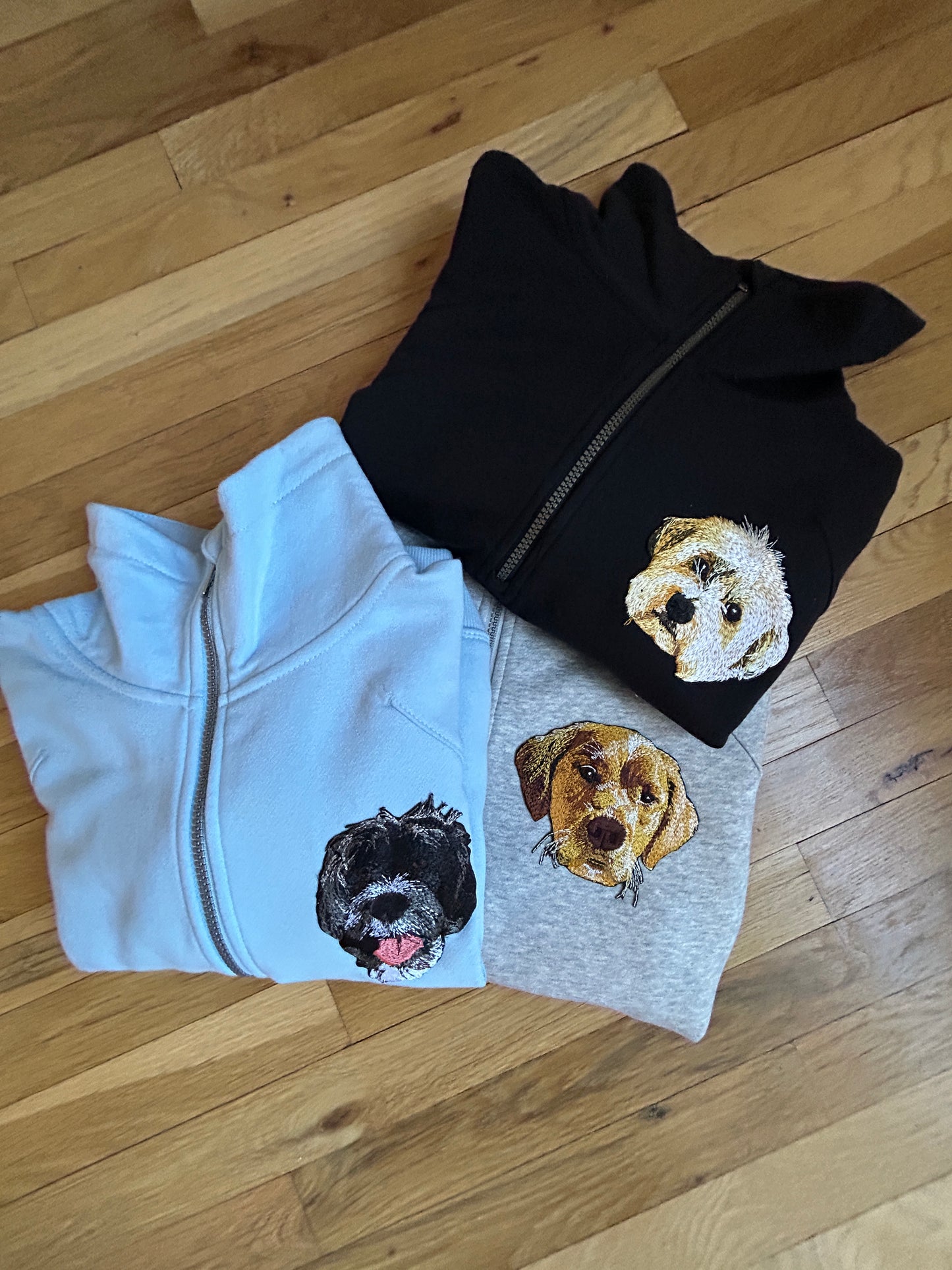 Custom Pet Embroidered Patch Quarter Zipper