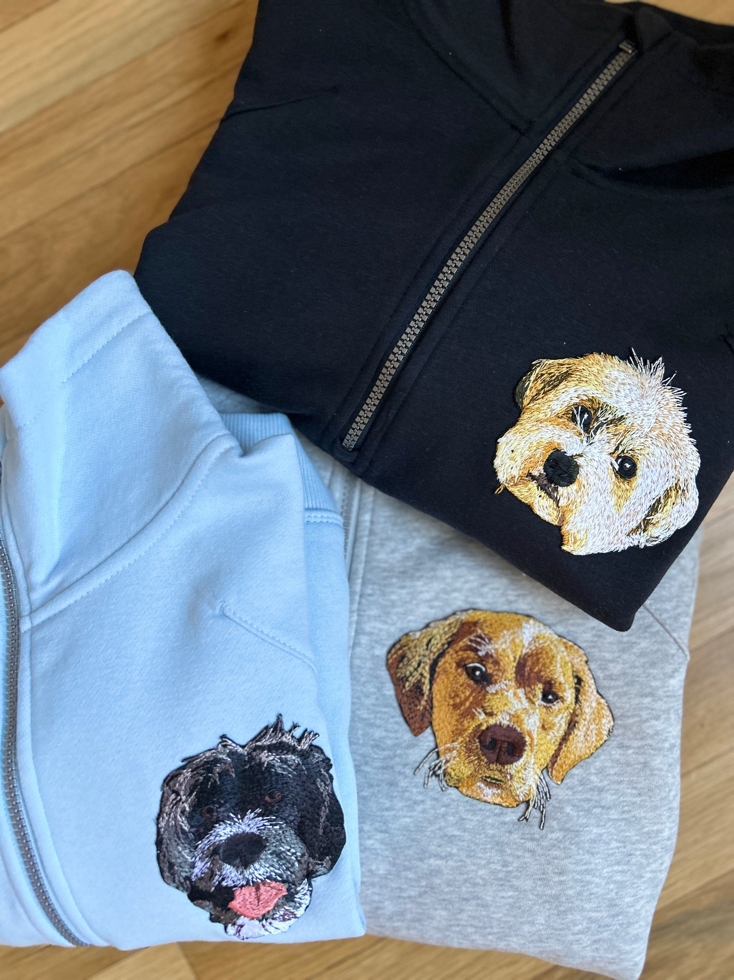 Custom Pet Embroidered Patch Quarter Zipper