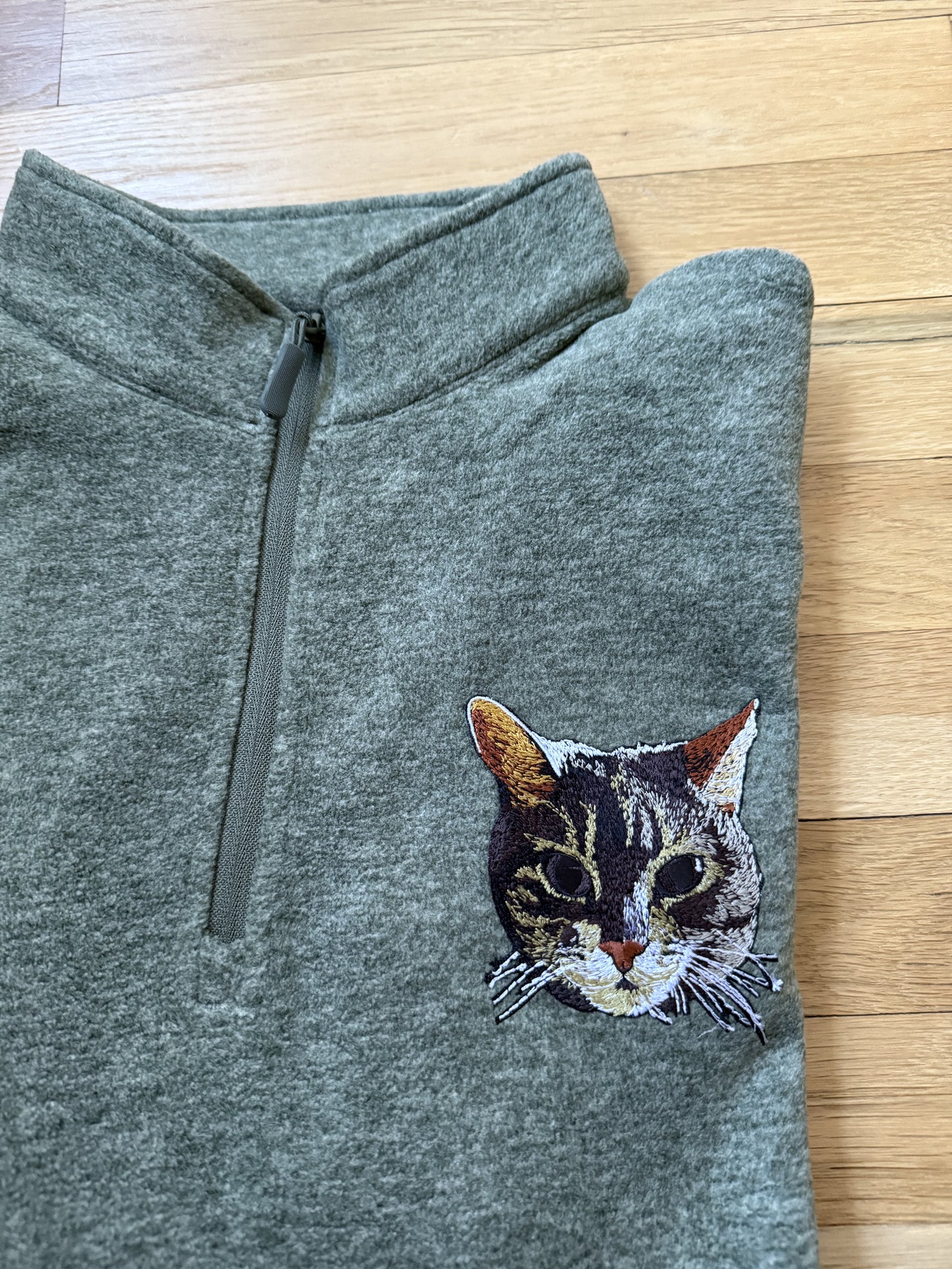 Custom Pet Embroidered Patch Quarter Zipper