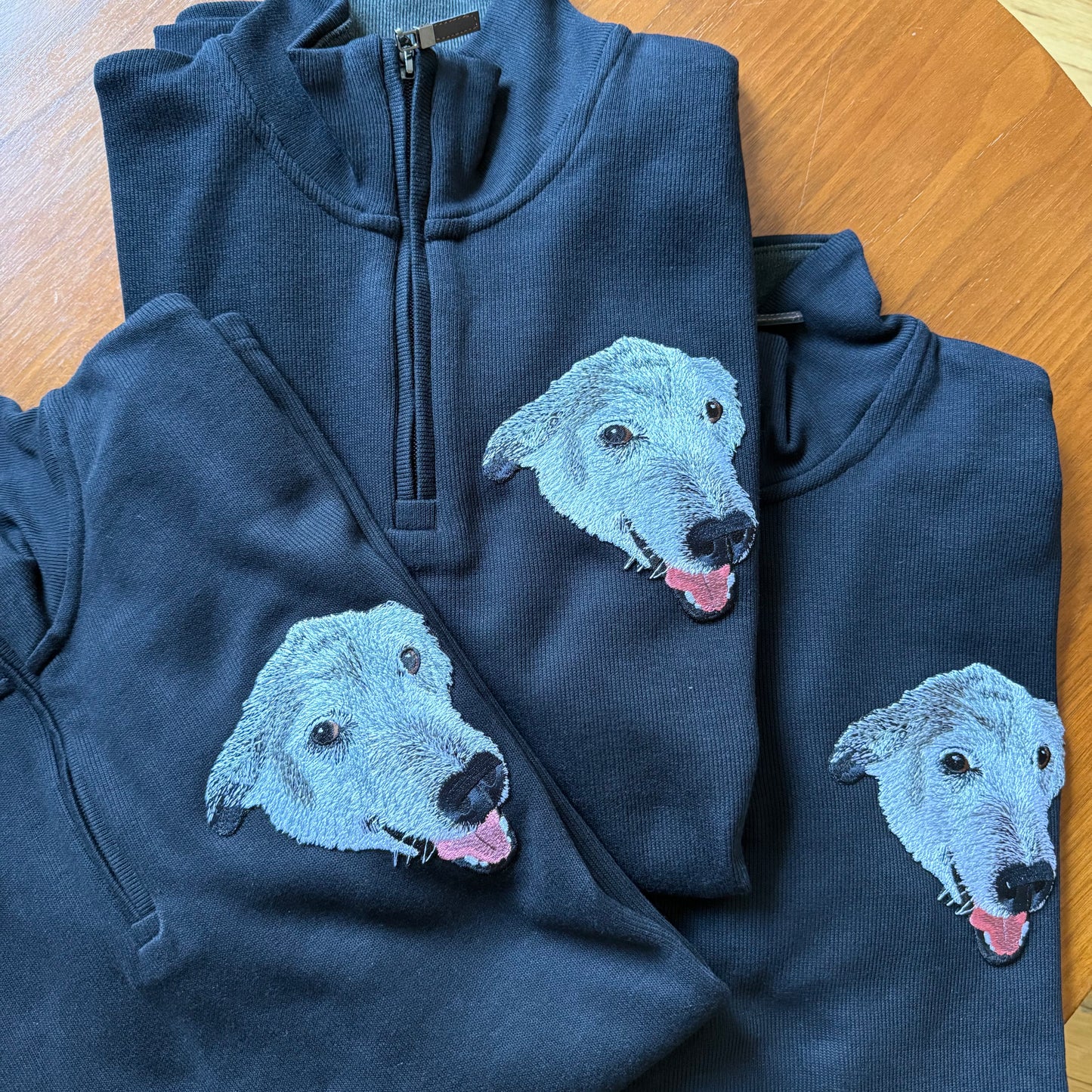 Custom Pet Embroidered Patch Quarter Zipper